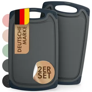 Blumtal Schneidebrett-Set Kunststoff 2 Teile 40 x 24,5 cm Grau