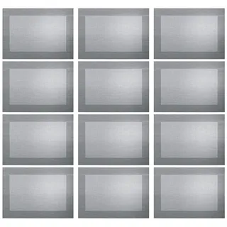 ASA Selection 78088076 Weboptik Tischset, 46 x 33 cm, Polychlorid, Silber/schwarz (12 Stück)