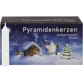 Pyramidenkerzen 50 Stück weiß