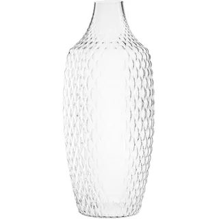 Leonardo Poesia Bodenvase aus Glas, handgefertigte Deko-Vase mit eltegant strukturierter Oberfläche für Pampagras Trockenblumen, Klar, Höhe: 60 cm, 076445
