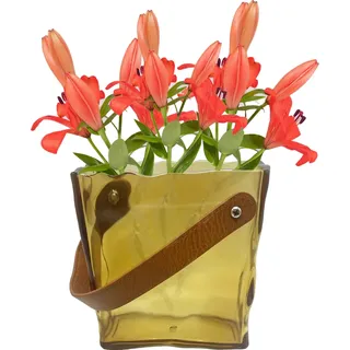 Vase – Einzigartiges Blumenbeutel-set – Beutelvase Mit Henkel – Handtaschen-dekoration In Faltenform – Abs-kunststoff