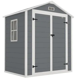 Outsunny Gerätehaus Pultdach 1,83 x 1,34 m Grau