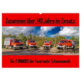 Calvendo Die 4 UNIMOGS der Feuerwehr Schwanewede (Wandkalender 2026 DIN A2 quer), CALVENDO Monatskalender: Der Unimog - Arbeitstier bei der Feuerwehr (CALVENDO Technologie)