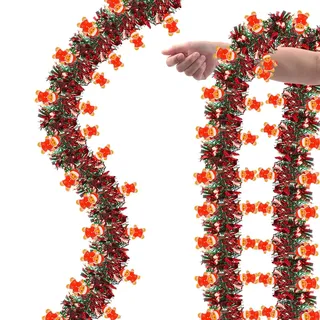 10M Weihnachtsgirlande,5PCS Künstliche Tannengirlande, künstliche Dekogirlande,Künstliche Girlande Weihnachten, Lametta Girlande Weihnachten Deko, Anwendbar auf Christbaumschmuck (D)