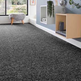 ANDIAMO Teppichboden "Schlinge Matz" Teppiche meliert, Breite 400 cm oder 500 cm, strapazierfähig & pflegeleicht Gr. B/L: 500 cm x 300 cm, 6 mm, 1 St., schwarz Teppichboden