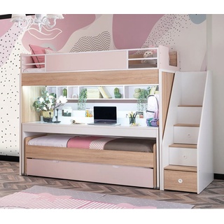 Möbel-Zeit Etagenbett Etagenbett mit Treppe und Schreibtisch City