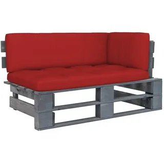 vidaXL Garten-Paletten-Ecksofa Holz grau