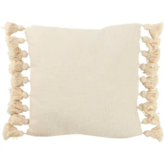 JOLIPA Kissen Quasten beiges Mischgewebe 49 x 48 cm