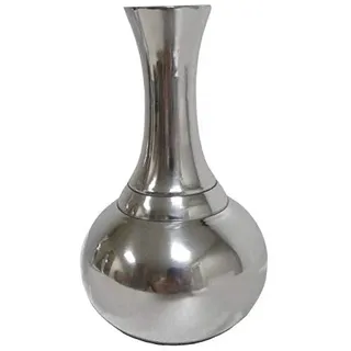 Blumenvase zum Aufstellen oder Soliflore, Aluminium, silberfarben, 9,5 x 9,5 x 16 cm