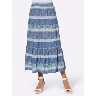 Sieh an! A-Linien-Rock Damen Paisley Rauchblau-Kalkmint Bedruckt 40