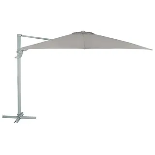 Dehner Sonnenschirm Zypern quadratisch mit Kurbel, 264 x 300 x 300 cm, Aluminium, 360° schwenk- & kippbarer Ampelschirm mit UV 80+