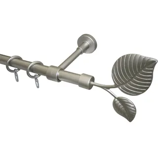 GARESA Gardinenstange GARESA "LEAF", weiß, L:350cm Ø:20mm, Kunststoff, Metall, Gardinenstangen, Vorhanggarnitur, verlängerbar, Wandmontage, mit Ringe