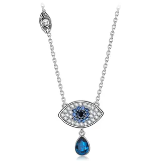 VINATO Mystischer Augen-Anhänger Halskette mit Blauem Auge-Design - Moderner Schutzschmuck für Damen - Elegantes Statement-Accessoire für jeden Anlass