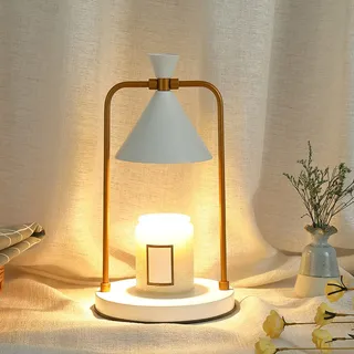 Kerzenwärmer Lampe, Kerzenwärmer Elektrisch Duftlampe Für Wachs, Candle Warmer Lamp mit Timer und Dimmer, Vintage Deko Aroma Diffuser Für Duftkerzen, Dekoration, Geschenk Für Mama & Frauen (Weiß)