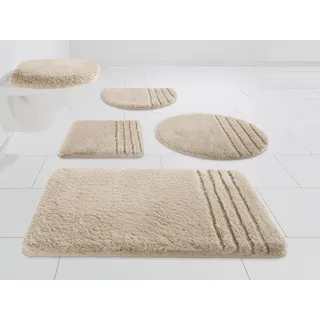 Möve Badematte Loft, Badvorleger, Badezimmer Teppich, Höhe 30 mm, rutschhemmend beschichtet, schnell trocknend, strapazierfähig, fußbodenheizungsgeeignet, Polyacryl, rechteckig, Badteppich, Badematten auch als 2 teiliges Set & rund braun rechteckig | 60 cm x 100 cm x 30 mm