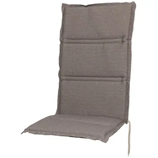 Sun Garden Hochlehnerauflage Hochlehner Carla 50318-625 taupe 118x49x4 cm Sun Garden, (1 St), Halteband verstellbar mit Bindebändern
