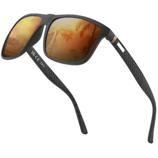 Perfectmiaoxuan Polarisierte Sonnenbrille Herren/Damen ; Vintage/Klassisch/Elegant Brillengestell; HD-Pilotobjektive; Golf/Fahren/Angeln/Reisebrille/Outdoor-Sportarten Mode Sonnenbrille