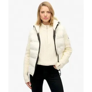 Superdry Cable Knit Sleeve Hybrid - Kunstfaserweste - Damen Off White UK 12 - M