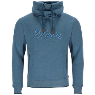 Wattlöper Kapuzenpullover Unisex Sweatshirt-Pullover Moin mit Schalkragen und seitlichen Taschen blau M