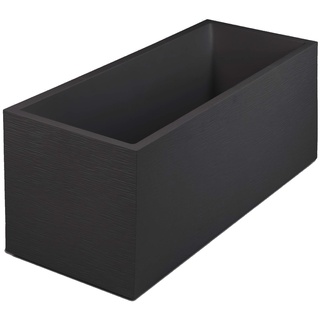Ondis24 Pflanzkübel Blumenkübel Blumentopf Vulkan Pierre 100cm, Schiefer Optik mit Wasserspeicher, Winterfest (Graphit Anthrazit)
