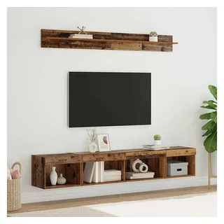 vidaXL TV-Wandregal-Set 100 x 30 x 30 cm Braun Holzwerkstoff