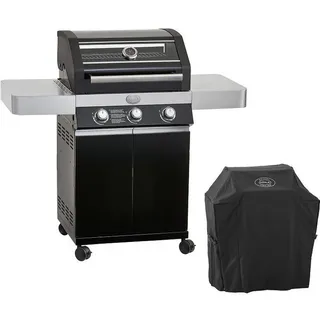 Rösle Gasgrill Videro G3 Pure, Schwarz, Metall, 58x118x127 cm, Deckel mit Sichtfenster, Seitenablage, Temperaturanzeige, herausnehmbare Fettauffangbox, Rädern, 2 gebremsten Warmhalterost, Druckregler, stufenlos regulierbar, Grills & Outdoor-Küchen, Gasgrills