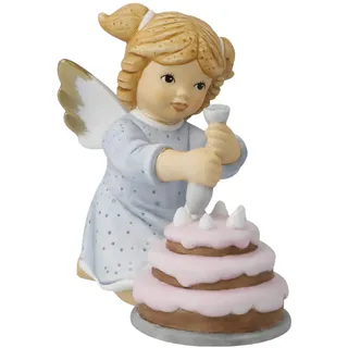 Goebel X-Mas Engels-Figur EIN Kuchen zum Fest aus Porzellan Mehrfarbig, Maße: 5cm x 9cm x 9,5cm, 11-750-67-1