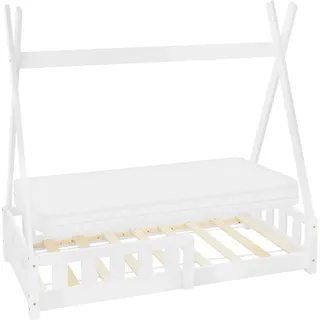 ML-Design Hausbett Tipi 70 x 140 cm Kiefer weiß