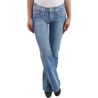 Sotala Damen Bootcut Hose Schlaghose Schlagjeans Hüftjeans Flared Jeans Blau 38 (M) - 38