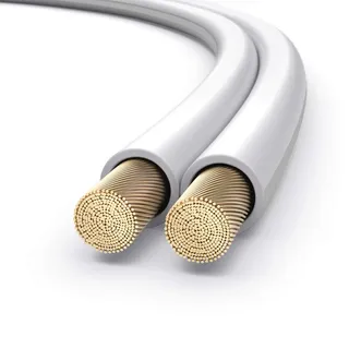 PureLink Lautsprecherkabel Boxenkabel OFC 2x1,50mm2 50m Kabel mit Kennlinie | Reines sauerstofffreies Kupfer (99,99%), 0,20 mm Litzenstruktur, für Verstärker, Endstufe und Lautsprecher, Meter-Markierung