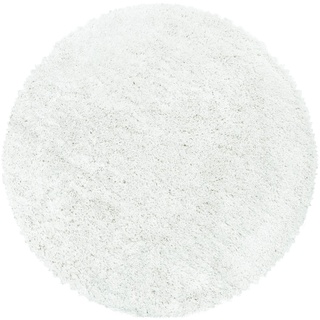 Muratap Pearl Soft Teppich - Hochflor Teppich Extra Weich für Wohnzimmer, Schlafzimmer, Kinderzimmer, Flur Moderner Deko - Große: 200 cm - Rund - Farbe: Weiß
