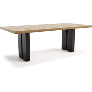 OUTFLEXX Bob Esstisch, natur/anthrazit, Alu/recycled Teak, 220 x 100 cm, rustikal gebürstet