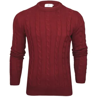 Xact Herren Strickpullover mit Zopfmuster – Warmer Rundhalspullover für Herbst & Winter, Weich & Atmungsaktiv - L
