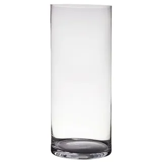 Glas Bodenvase ZYLINDER COLD CUT H. 60cm D. 25cm transparent rund Glas Hakbijl - Transparent