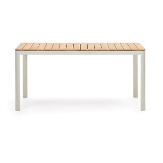 Nosh Bona Tisch 100% outdoor massives Teakholz und Aluminium in Weiß 160 x 90 cm