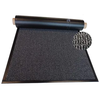 MERTEX Schmutzfangläufer Meterware 120 cm grau-schwarz meliert - Schnittkanten mit Randprofile (120 x 200 cm, grau)