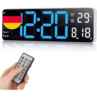 Fuloon Digitale Wanduhr,Usb Wanduhr Mit 13-Zoll-Großdisplay,Led-Digitaluhr Mit F
