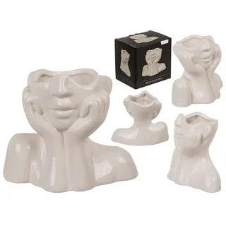ReWu Dekovase Keramik-Vase Face 14 x 7 x 11,5 cm