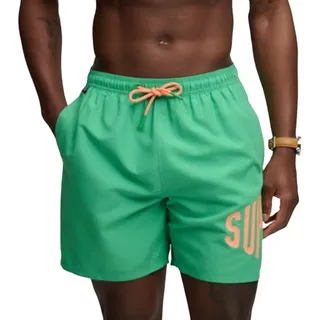 Superdry Badehose für Herren, Grün/Peach
