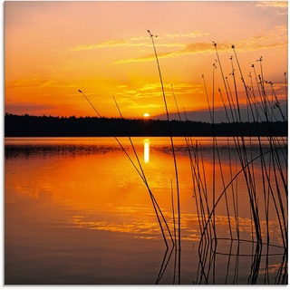Artland Glasbild »Landschaft mit Sonnenaufgang«, Sonnenaufgang & -untergang (1 St) orange 40 cm x 40 cm