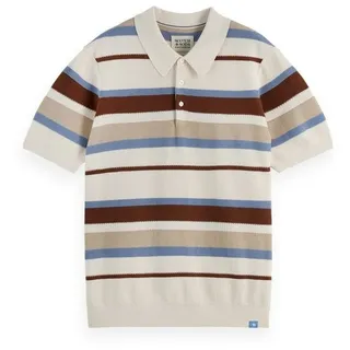 Scotch & Soda Poloshirt Regular-fit knitted striped polo beige L (50)