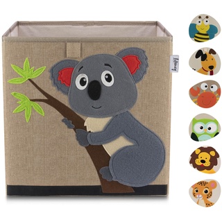 LIFENEY Aufbewahrungsbox Kinder mit Koala Motiv I Spielzeugbox mit Tiermotiv passend für Würfelregale I Ordnungsbox für das Kinderzimmer I Aufbewahrungskorb Kinder