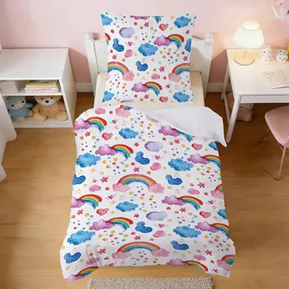 Omgoods - Bettbezug 140 x 200 cm für Kinder - Regenbogen