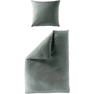 BIERBAUM Bettwäsche 4135, Jersey, 2 teilig, Jersey-Melange, bügelfrei, designed in Germany grün
