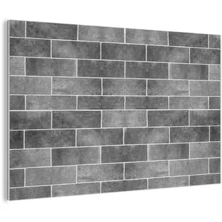 MuchoWow© Filz Bild als Akustikpaneele 140x90 cm Schlafzimmer Bilder Wand Deko Wohnzimmer Modern Wanddeko Schallschutz Akustikbild Abosrber Fliesen - Mauer - Grau - Schwarz - Industrial