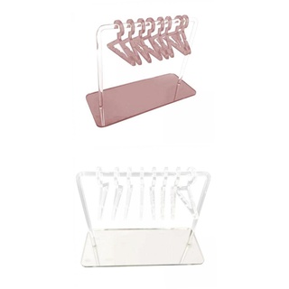 LOVIVER 2 Stück Süße Ohrringhalter Kleiderbügel Stehen Aus Acryl, Pink und Weiß