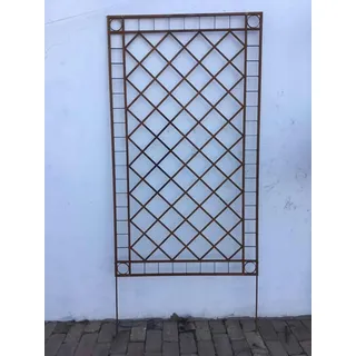 Gabella Metall Eisen Spalier Rankgitter Rankhilfe Wandgitter Meran 100 200 Rost Rostig 100 cm Breit 200 cm hoch freistehend