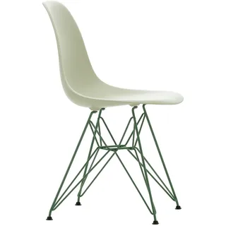Vitra - Eames Plastic Side Chair DSR RE, kieselstein / Eames Sea Foam Green (Kunststoffgleiter basic dark)