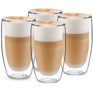 Klarstein GLASWERK Carajillo doppelwandige Thermogläser 450 ml) Cappuccino Tassen - Borosilikatgläser - Teegläser spülmaschinengeeignet Kaffeetassen Set