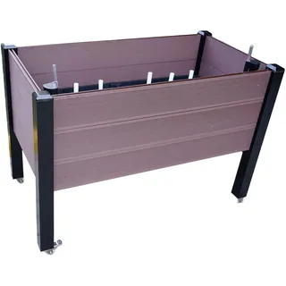 NATIV Exklusives Hochbeet mit integriertem und patentiertem Bewässerungssystem | Kräuterbeet mit Pflanzkasten 114 x 60 cm | Gemüsebeet aus WPC | Blumenkasten rollbar | Pflanzbeet Siena